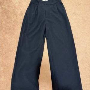 Abercrombie Navy Tailored Wide-Leg Trousers